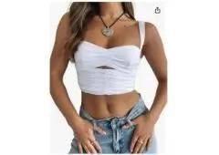 ISZPLUSH Women Skinny Hollow Crop Tank Top is the perfect top for any summer wardrobe