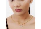 Fira Golden Double Drop Pearl Silver Necklace Set
