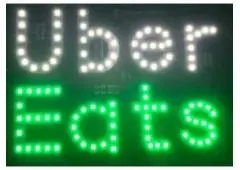  FOOD DELIVERY RIDESHARE DRIVER’S LED LIGHT AMP BEACON DECAL SIGN
